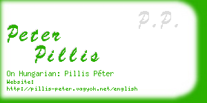 peter pillis business card