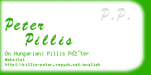 peter pillis business card